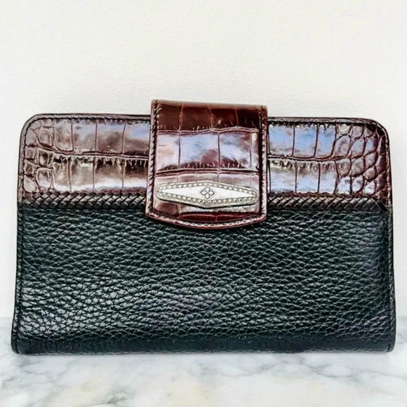 Brighton Handbags - Brighton Black and Brown Textured Wallet